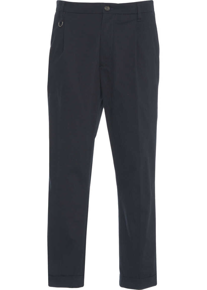 Pantaloni casual Paolo Pecora Chino pants with pleats Blue Barbati (BM 19305896) 2