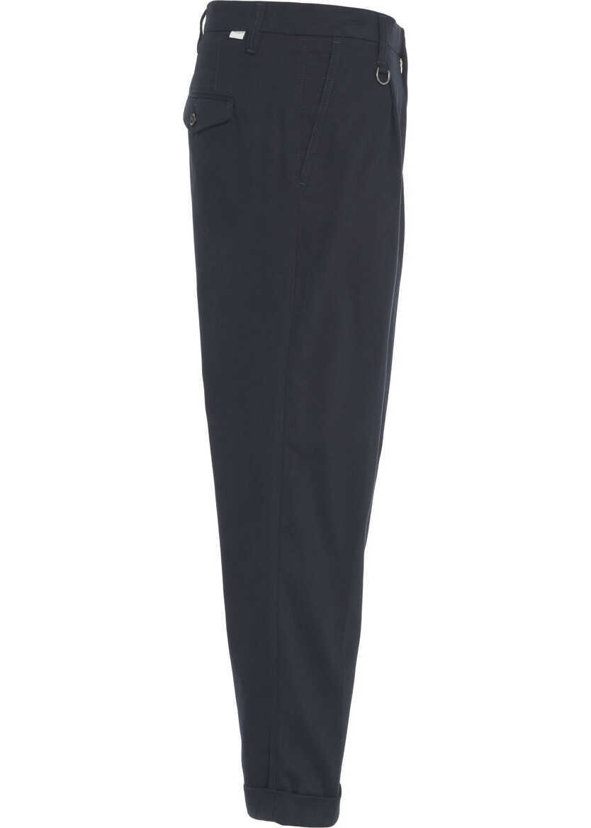 Pantaloni casual Paolo Pecora Chino pants with pleats Blue Barbati (BM 19305896) 3