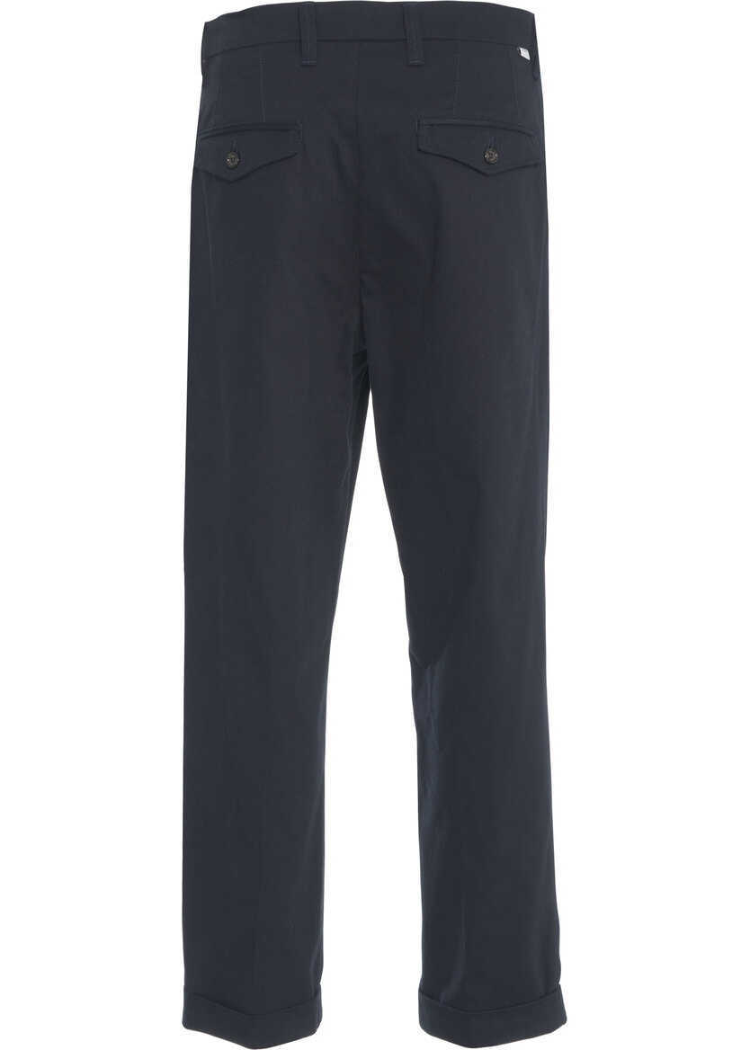 Pantaloni casual Paolo Pecora Chino pants with pleats Blue Barbati (BM 19305896) 4
