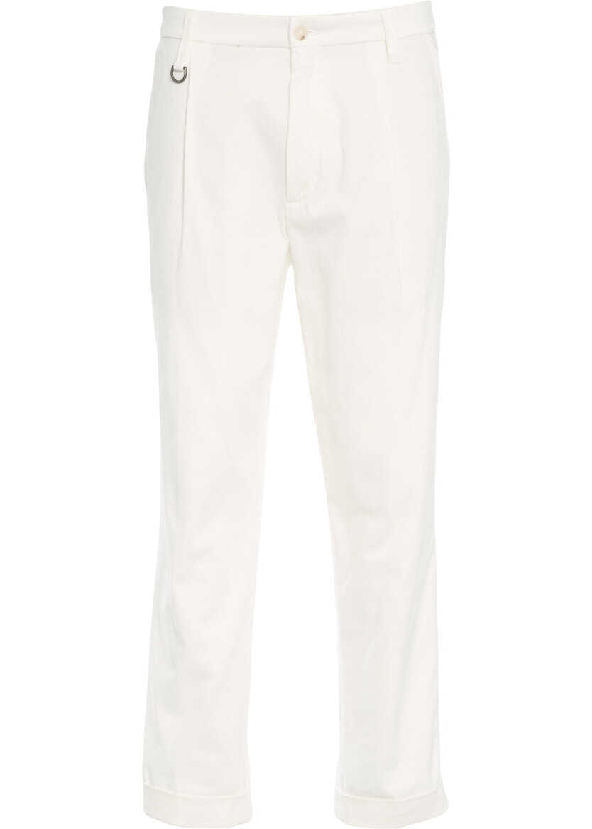 Pantaloni casual Paolo Pecora Chino pants with pleats White Barbati (BM 19305896) 2