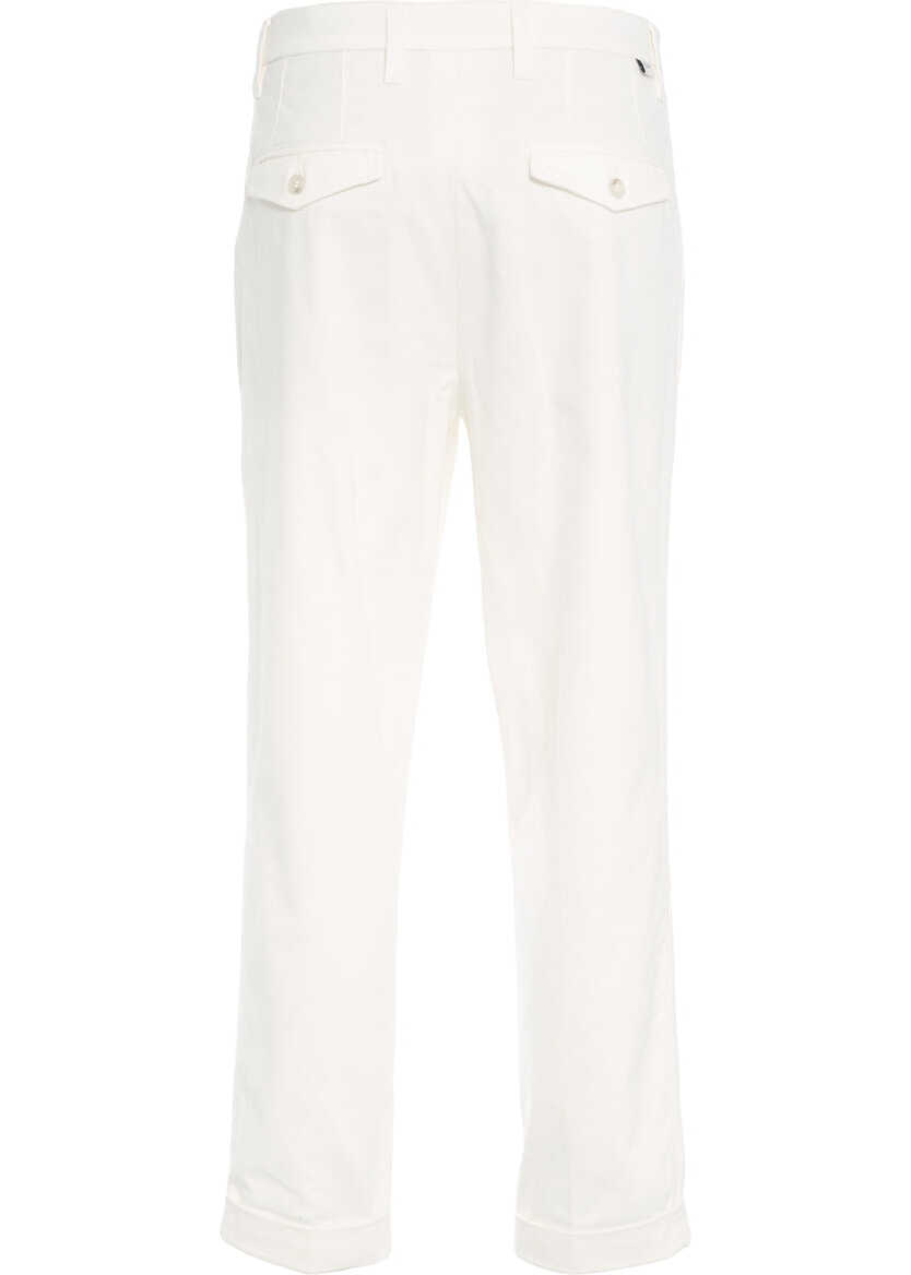 Pantaloni casual Paolo Pecora Chino pants with pleats White Barbati (BM 19305896) 4