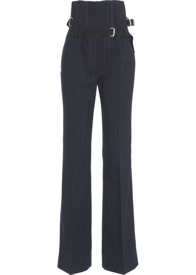 Pantaloni casual Pinko Pinstripe pants Blue Femei (BM 19305926) 2