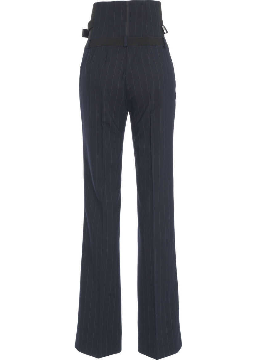 Pantaloni casual Pinko Pinstripe pants Blue Femei (BM 19305926) 4