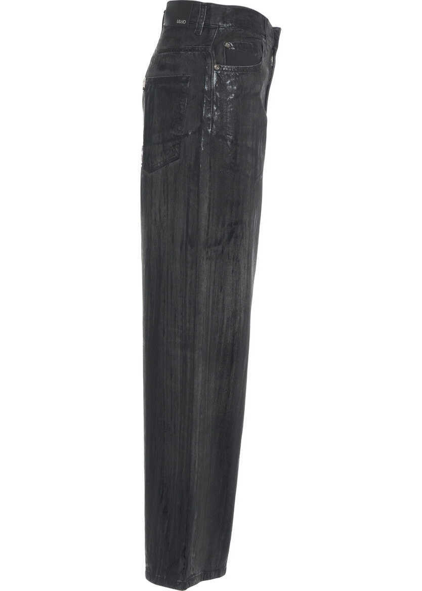 Blugi evazati Liu Jo White Wide leg jeans Black Femei (BM 19305929) 3