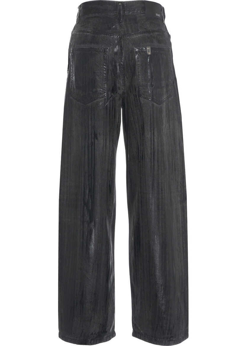 Blugi evazati Liu Jo White Wide leg jeans Black Femei (BM 19305929) 4