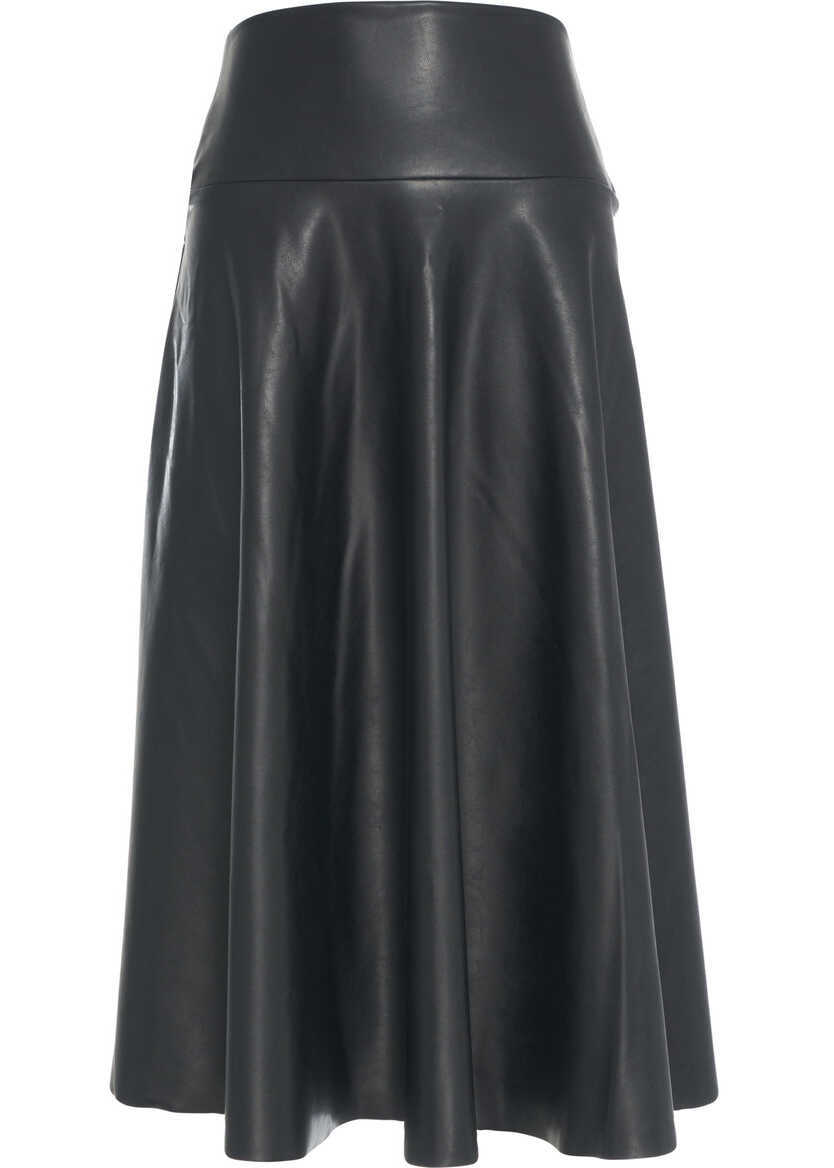 Fuste lungi NORMA KAMALI Midi skirt made of faux leather Black Femei (BM 19305935) 2