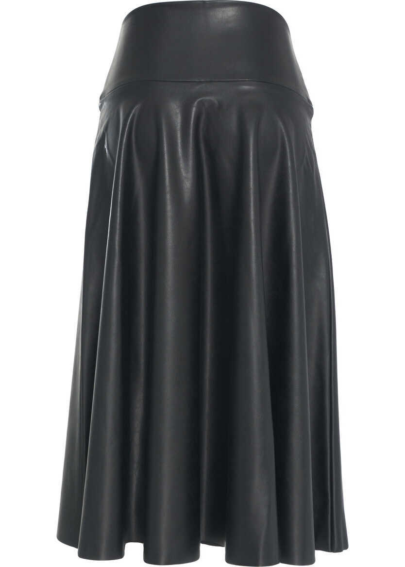 Fuste lungi NORMA KAMALI Midi skirt made of faux leather Black Femei (BM 19305935) 4
