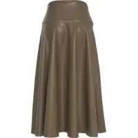 Fuste lungi Dama - Fuste lungi NORMA KAMALI Midi skirt made of faux leather Olive Femei (BM 19305935) - B-mall.ro