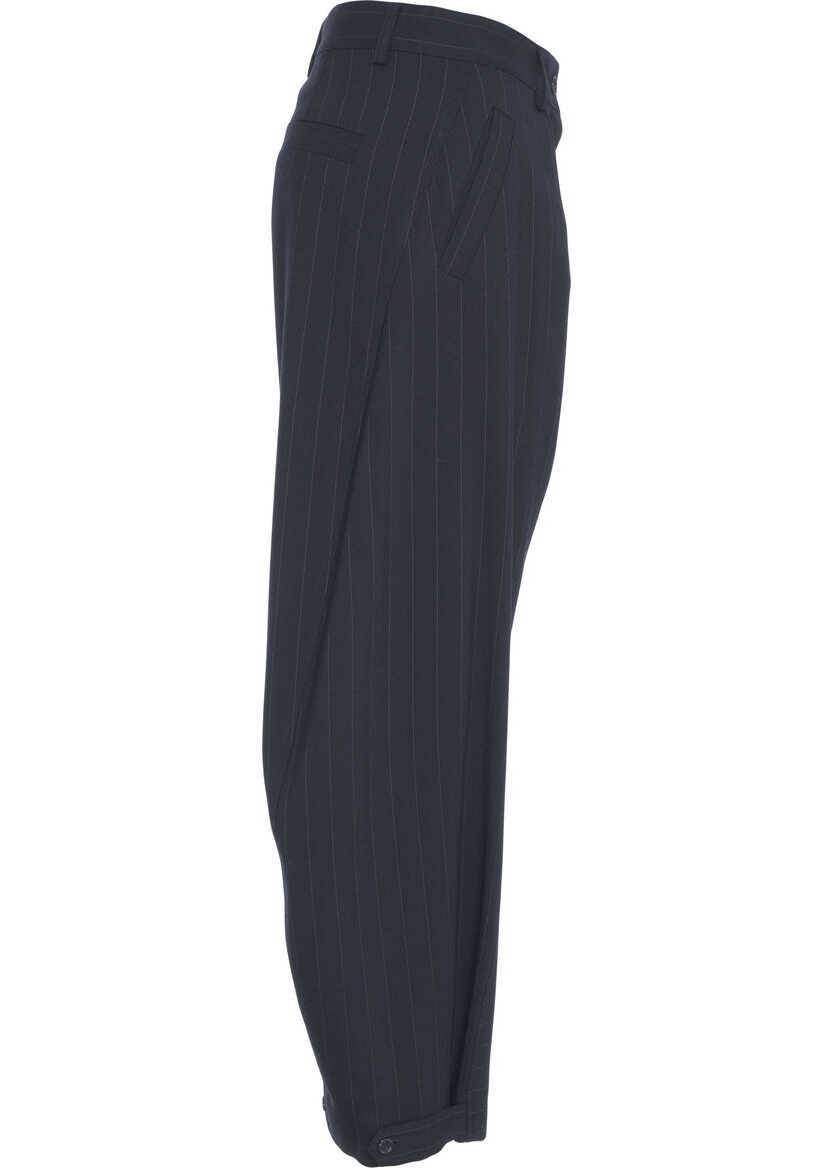 Pantaloni casual Pinko Pants with pinstripes Blue Femei (BM 19305941) 3