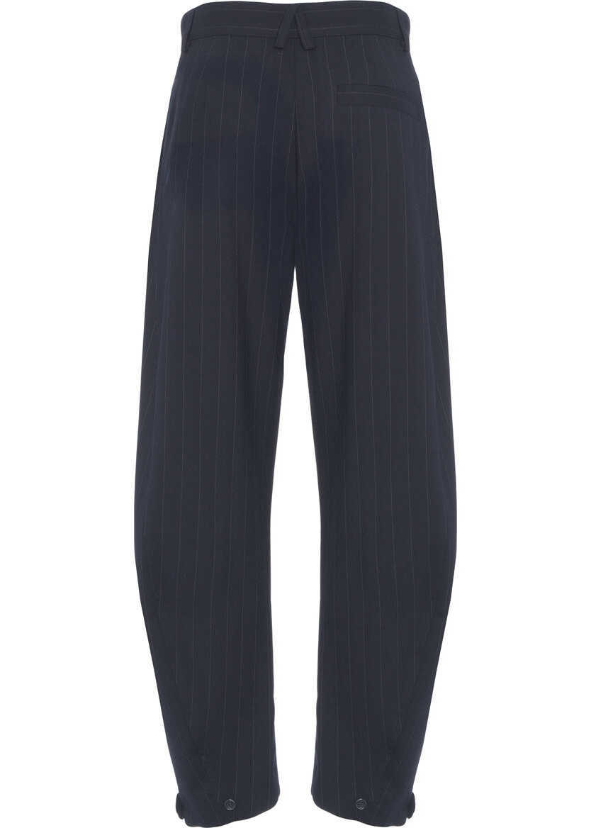 Pantaloni casual Pinko Pants with pinstripes Blue Femei (BM 19305941) 4