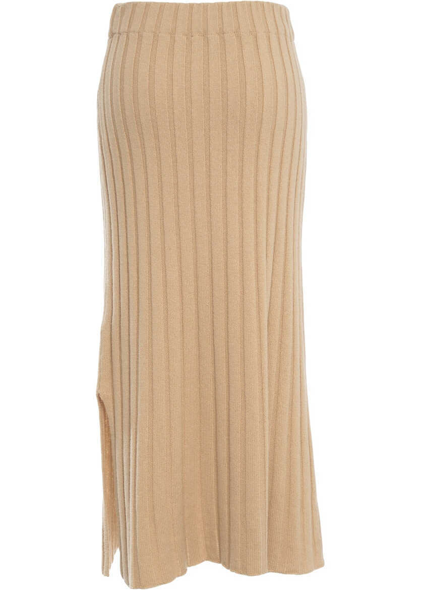 Fuste lungi Peuterey Knit midi skirt Vernon Beige Femei (BM 19305944) 4