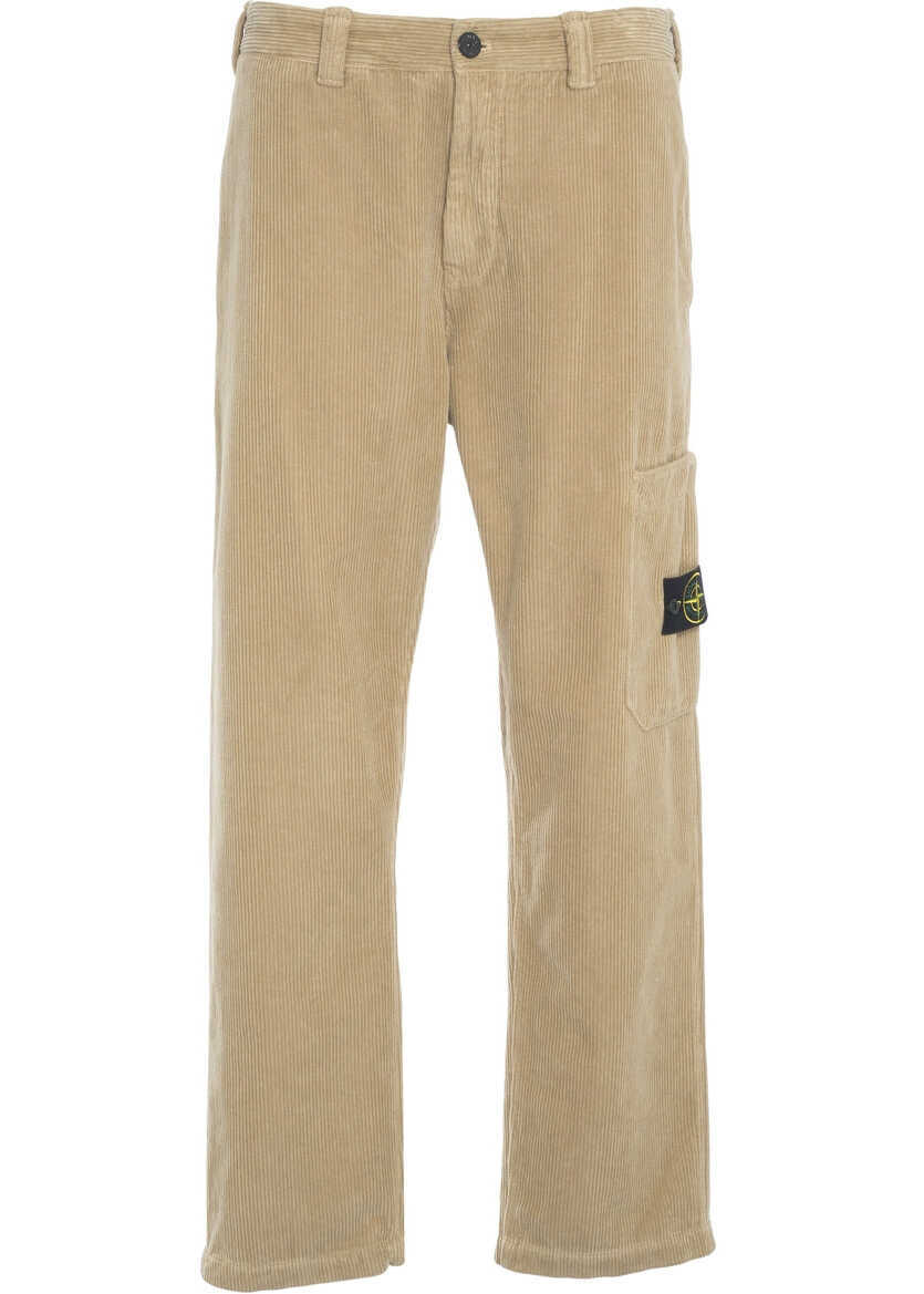 Pantaloni casual Stone Island Corduroy pants Beige Barbati (BM 19305950) 2