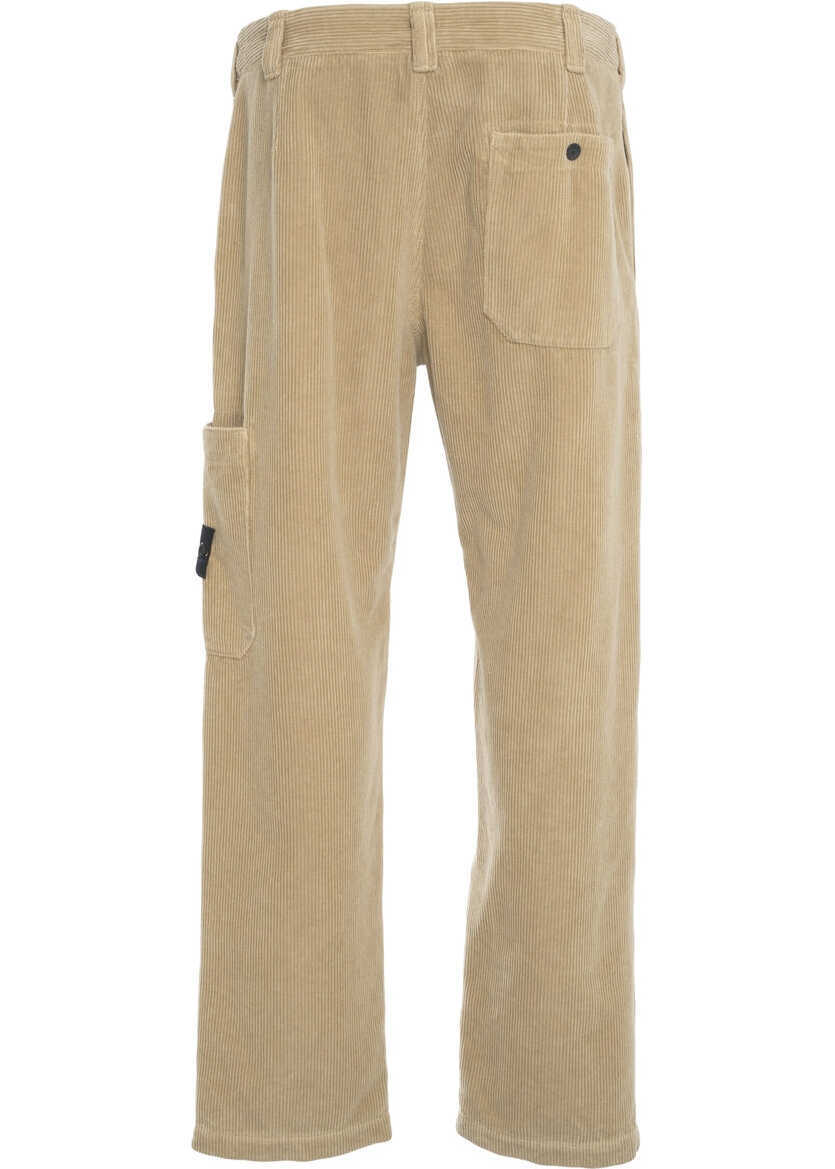 Pantaloni casual Stone Island Corduroy pants Beige Barbati (BM 19305950) 4