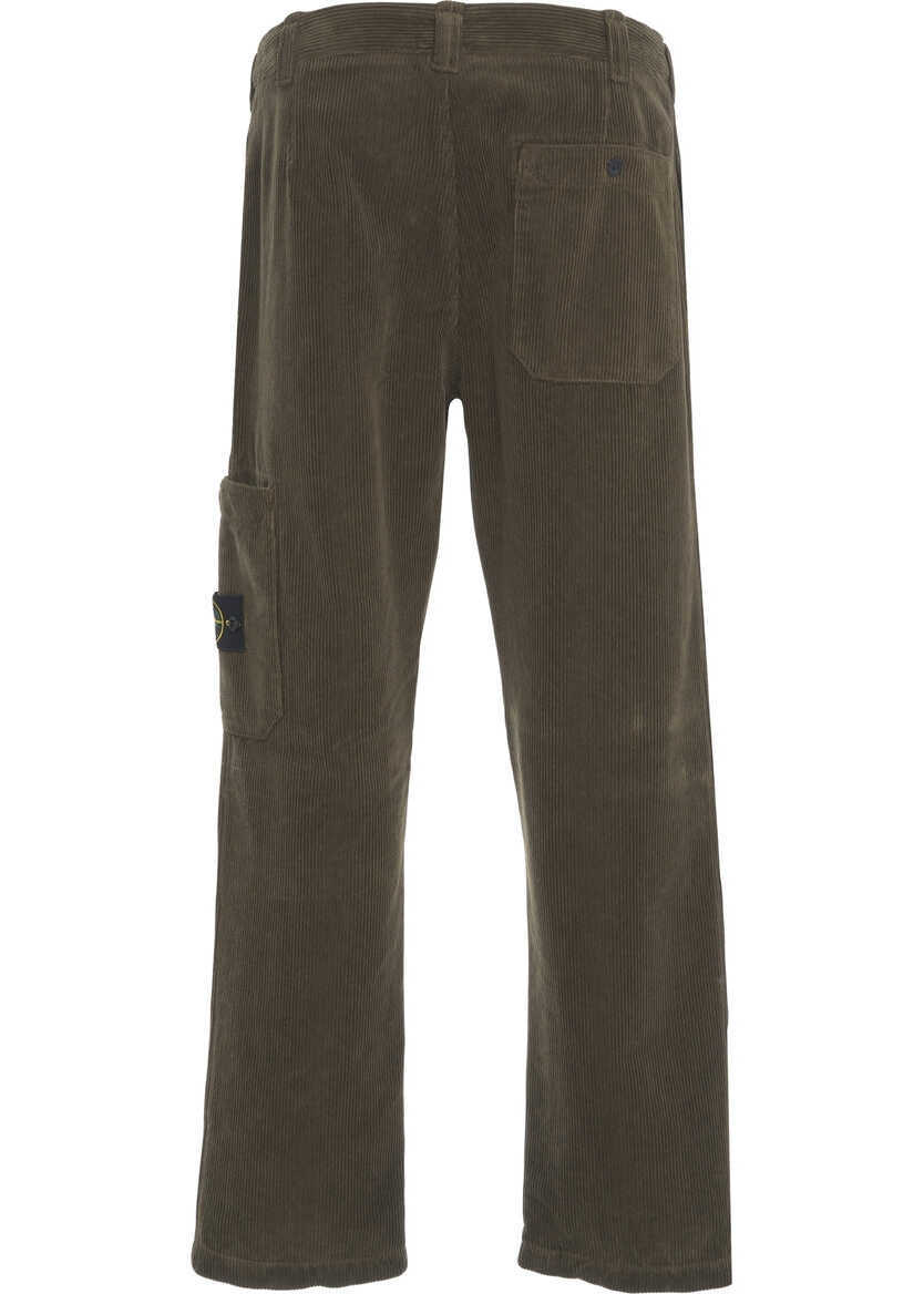 Pantaloni casual Stone Island Corduroy pants Olive Barbati (BM 19305950) 4