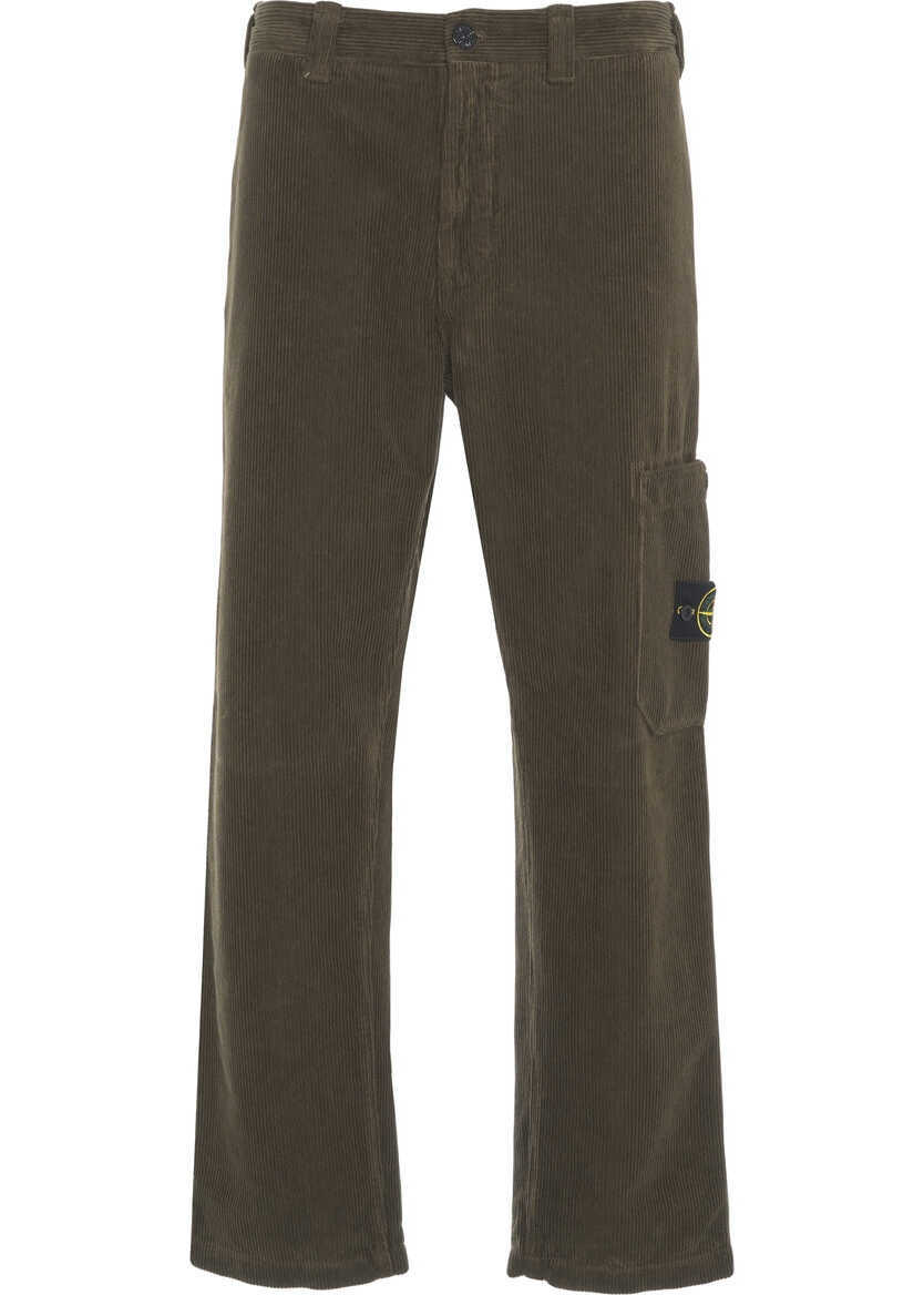 Pantaloni casual Stone Island Corduroy pants Olive Barbati (BM 19305950) 1