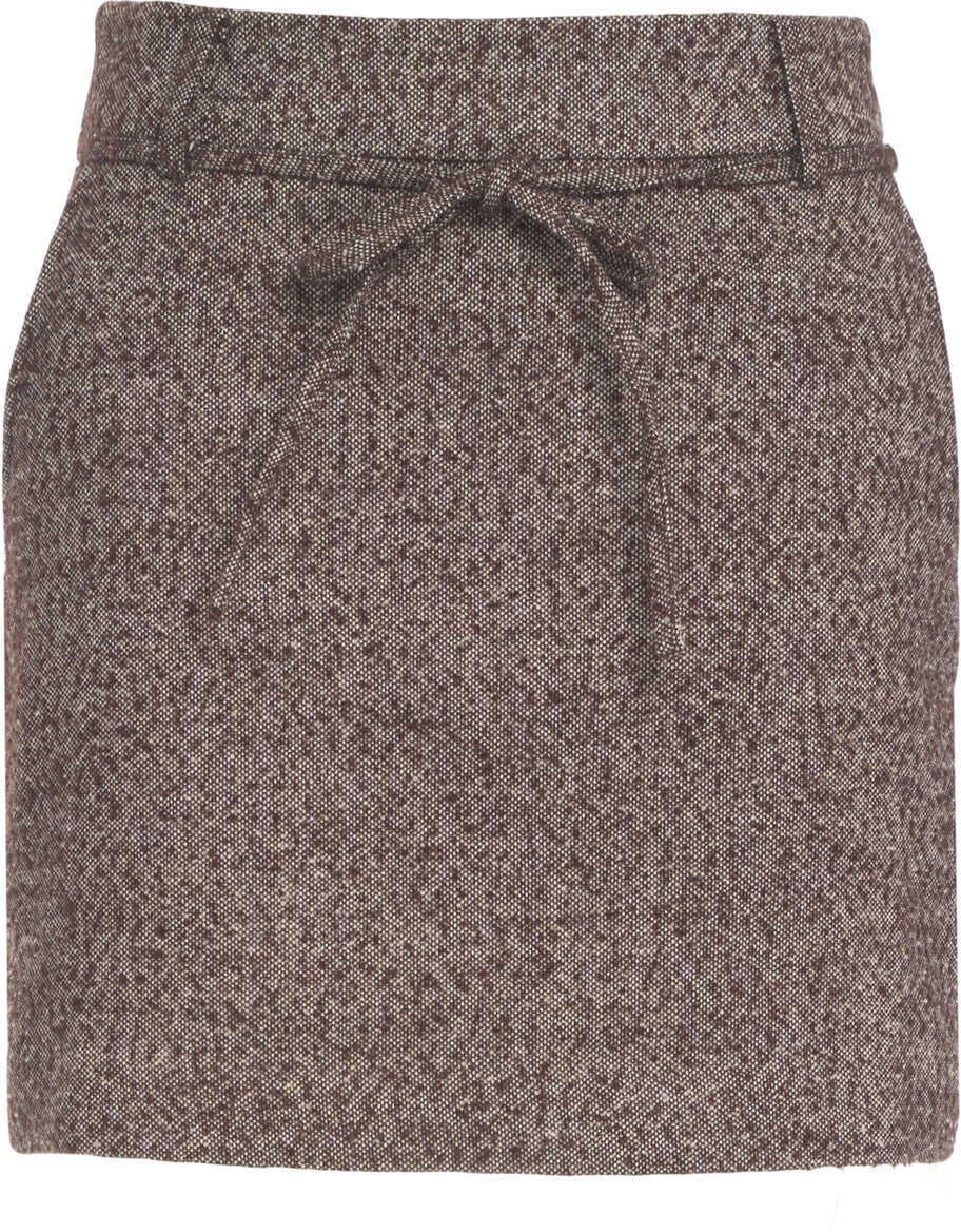 Fuste scurte Second Female Tweed mini skirt Arbor Brown Femei (BM 19305968) 2
