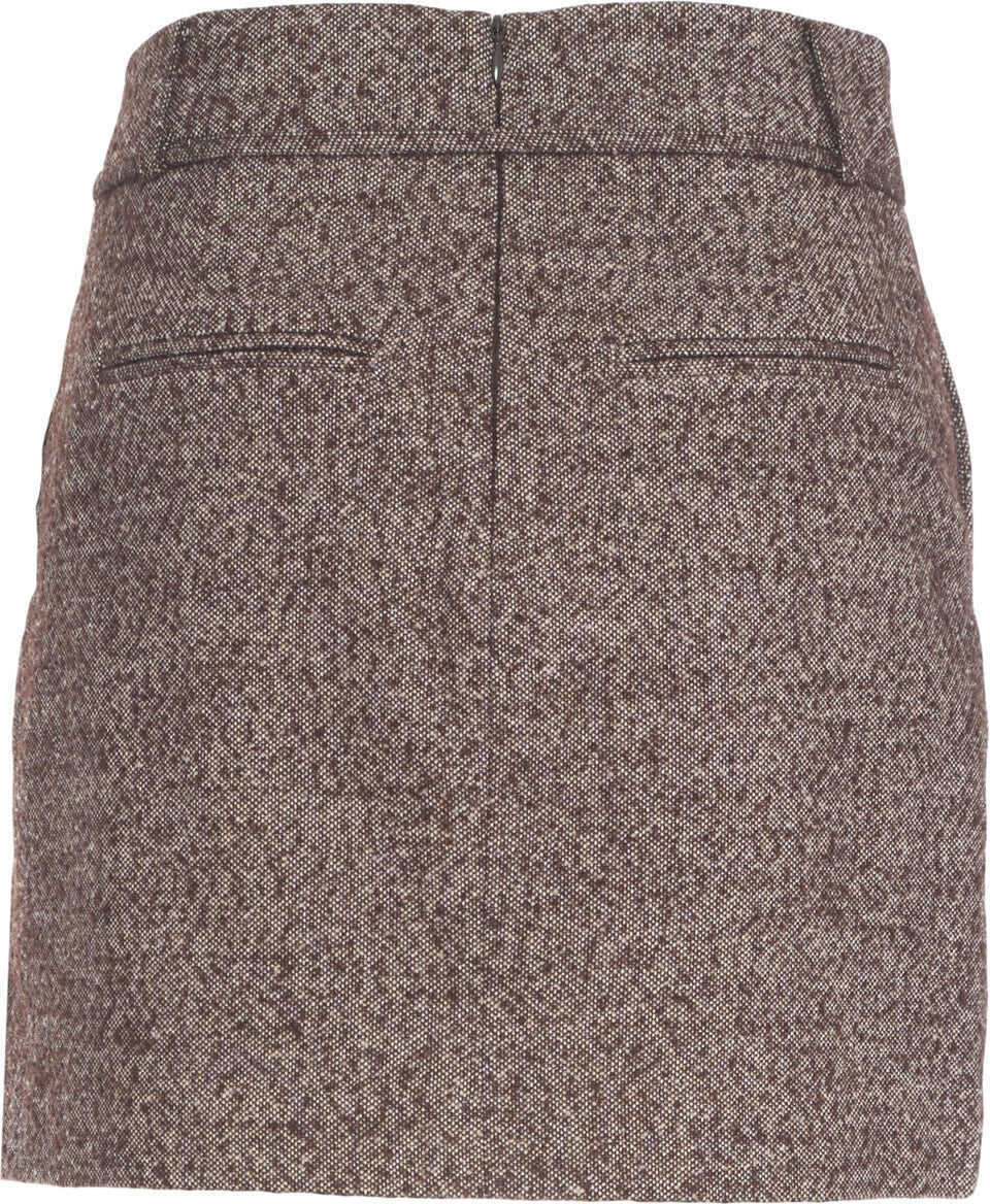 Fuste scurte Second Female Tweed mini skirt Arbor Brown Femei (BM 19305968) 4