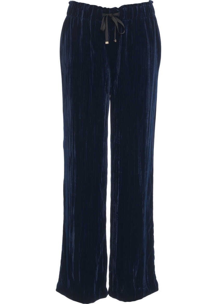 Pantaloni casual Liu Jo Velvet pants Blue Femei (BM 19305974) 2