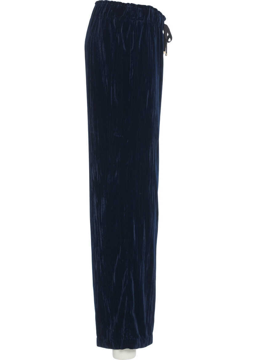 Pantaloni casual Liu Jo Velvet pants Blue Femei (BM 19305974) 3