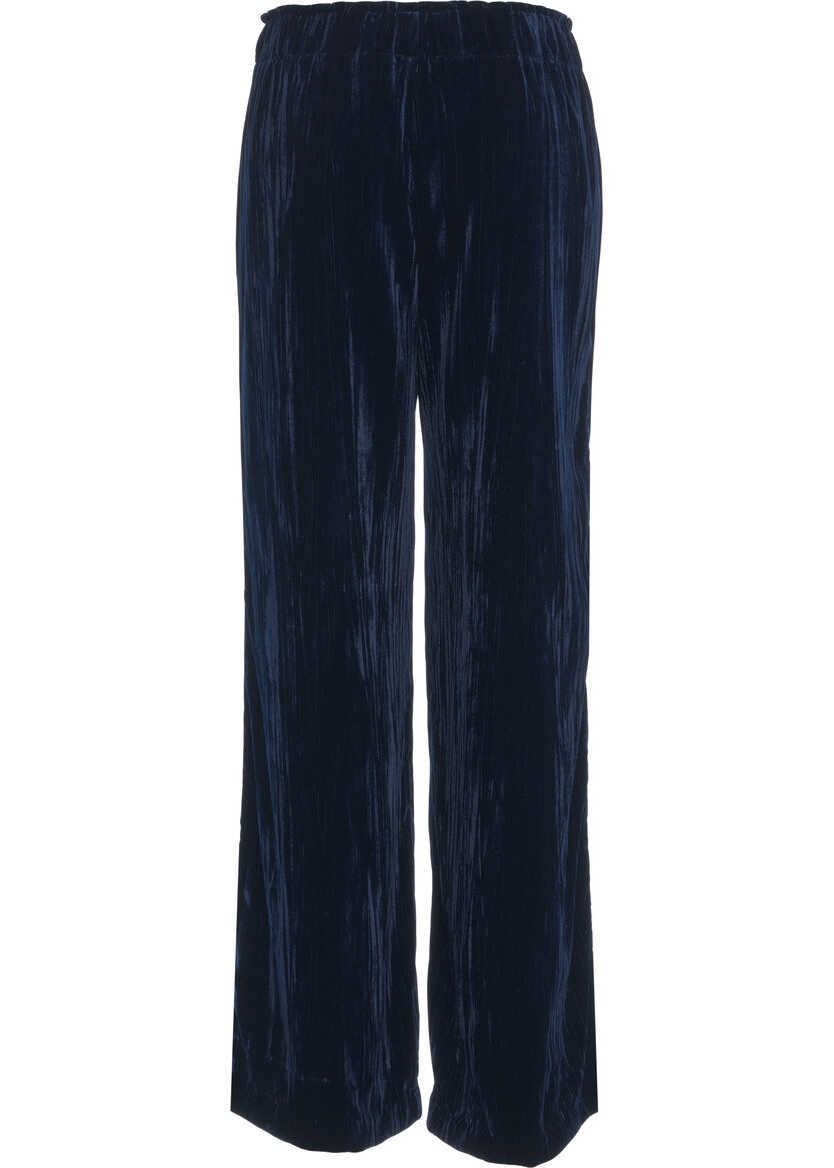 Pantaloni casual Liu Jo Velvet pants Blue Femei (BM 19305974) 4