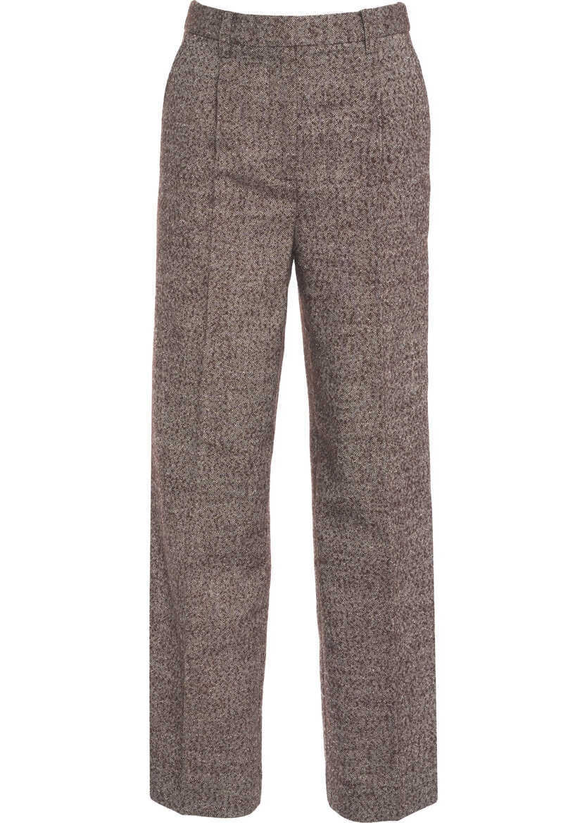 Pantaloni office Second Female Tweed pants Arbor Brown Femei (BM 19306004) 2