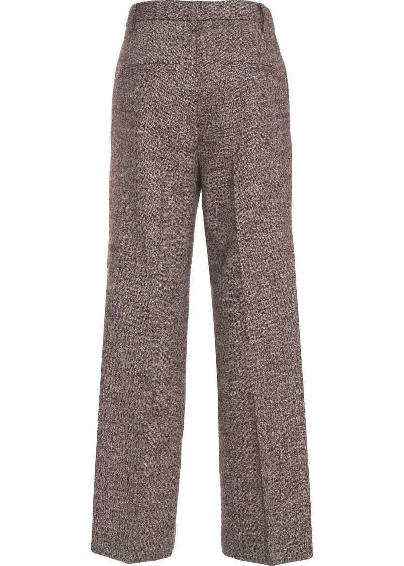 Pantaloni office Second Female Tweed pants Arbor Brown Femei (BM 19306004) 4