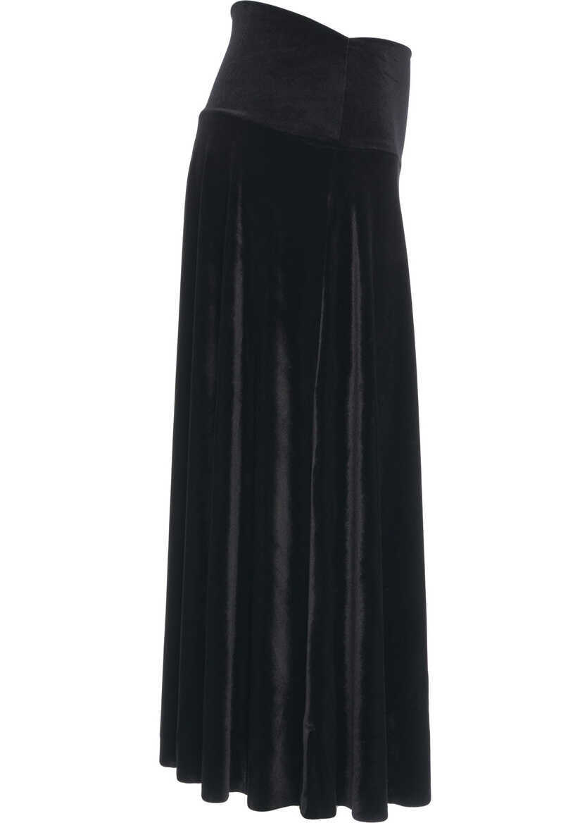 Fuste lungi NORMA KAMALI Midi skirt in velvet Black Femei (BM 19306019) 3