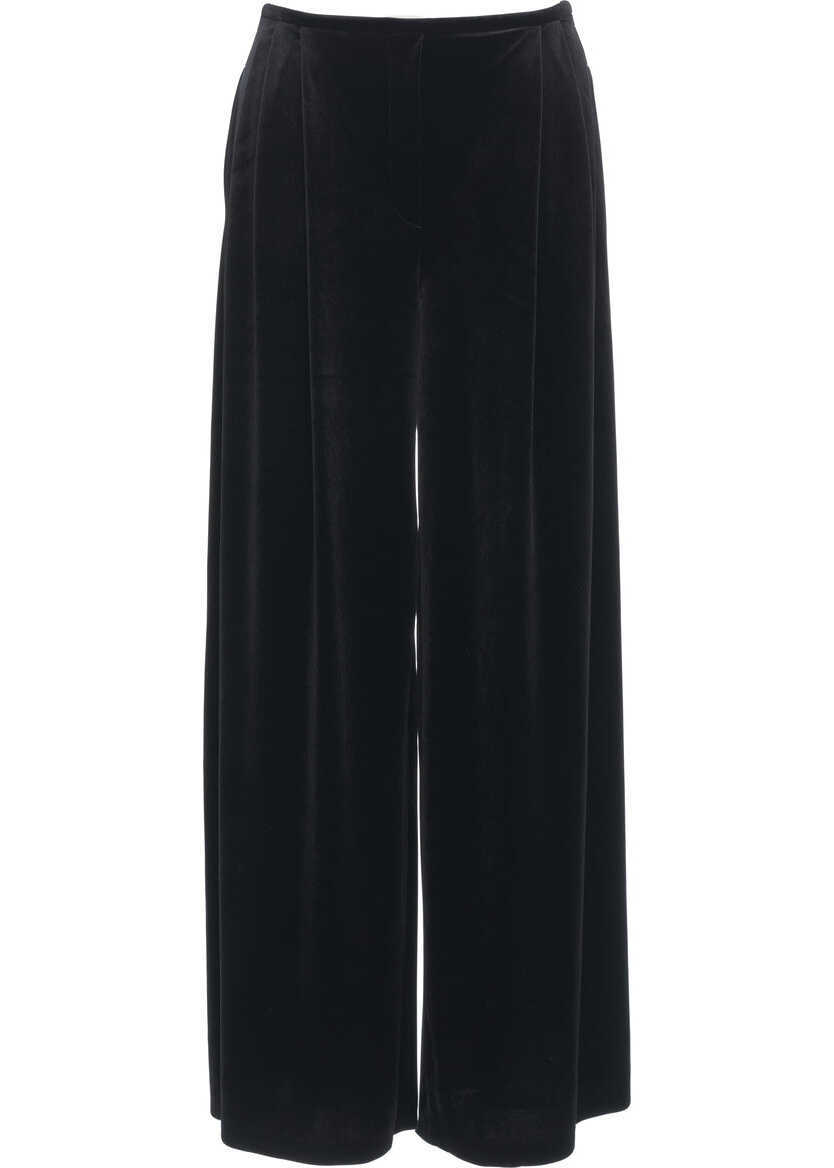 Pantaloni office NORMA KAMALI Velvet pants Black Femei (BM 19306022) 2