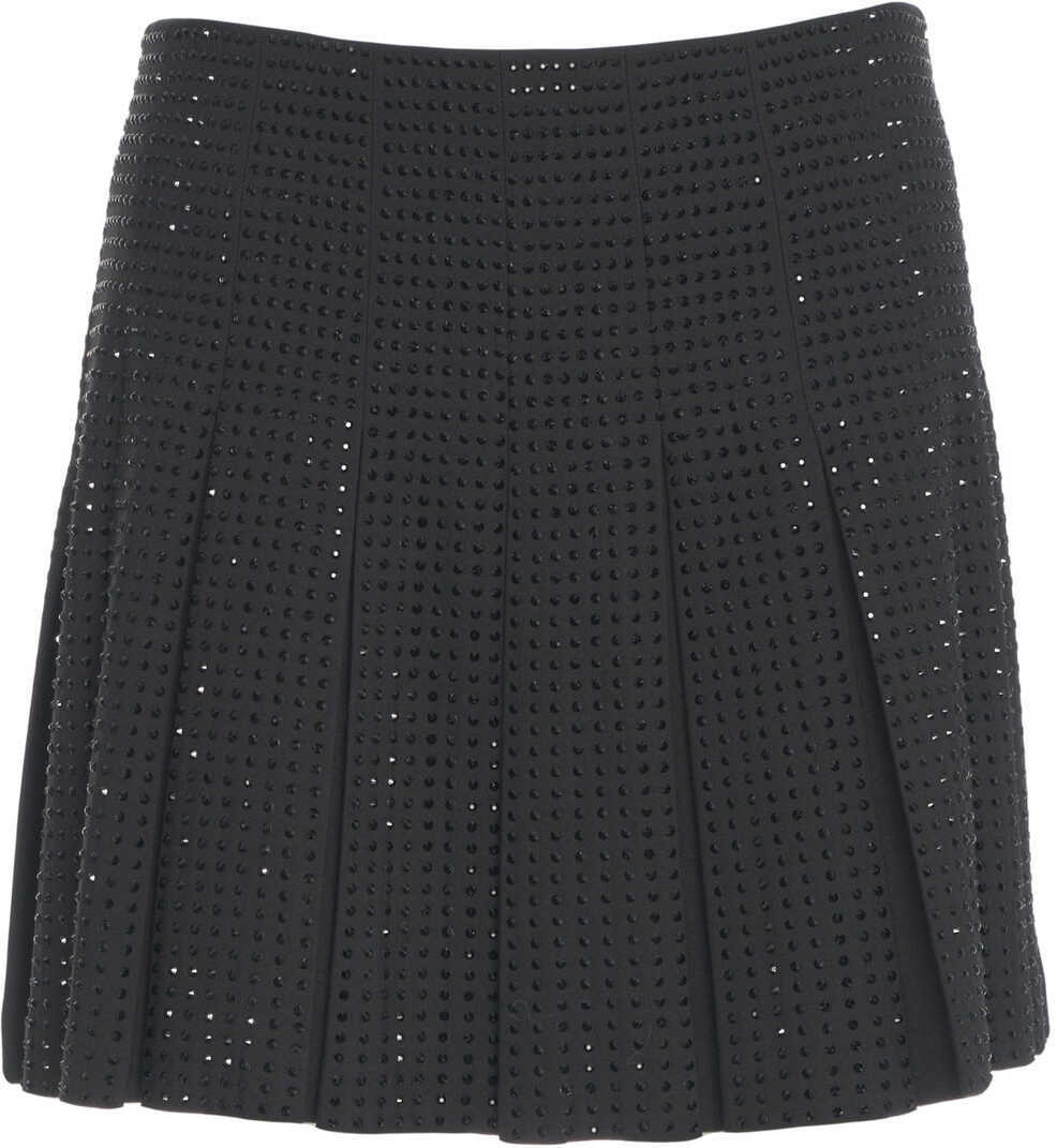 Fuste scurte Pinko Mini skirt with rhinestones Marisol Black Femei (BM 19306043) 2