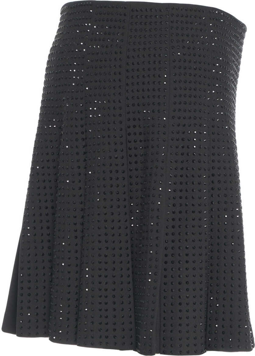 Fuste scurte Pinko Mini skirt with rhinestones Marisol Black Femei (BM 19306043) 3