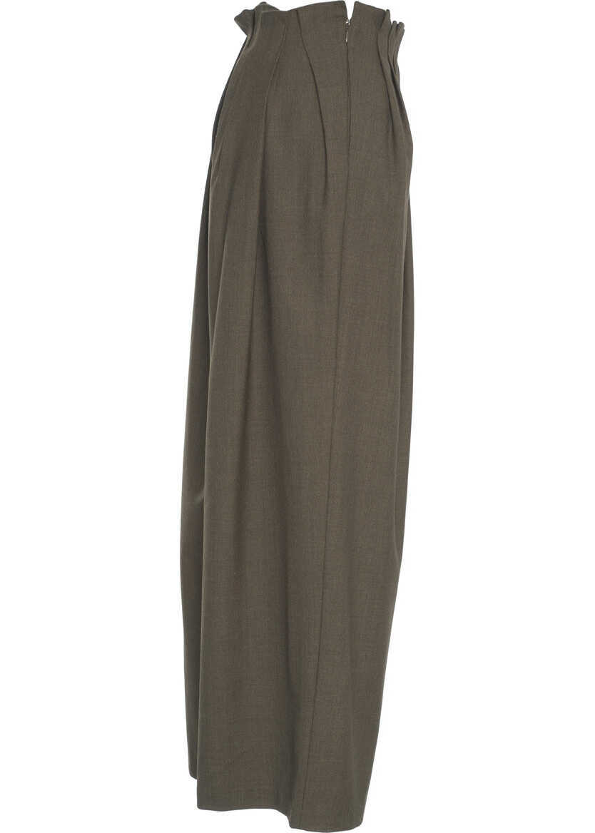 Pantaloni office Viktoriachan Pleated trousers Tatiana Green Femei (BM 19306049) 3