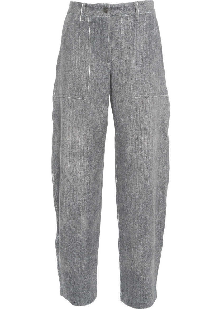 Pantaloni casual 8PM Pants Sarah Grey Femei (BM 19306055) 1