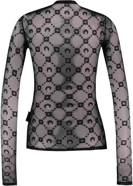 Bluze MARINE SERRE Moon Mesh High-Neck Top BLACK Femei (BM 19306190) 2
