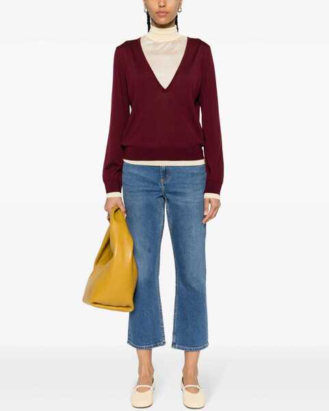Blugi drepti Tory Burch Regular Waist Straight Leg Jeans With Golden Effect Button 1 Blue Femei (BM 19306199) 2