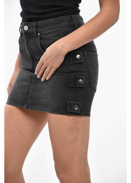 Fuste casual Isabel Marant Etoile Denim Stessy Miniskirt With Buttoned Details Black Femei (BM 19306208) 3