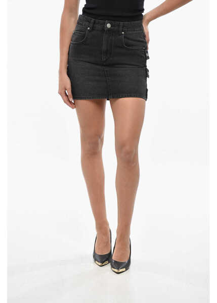 Fuste casual Isabel Marant Etoile Denim Stessy Miniskirt With Buttoned Details Black Femei (BM 19306208) 1