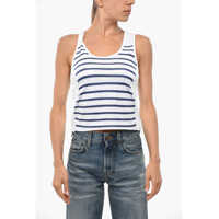Bluze Striped Spandex Tank Top Femei