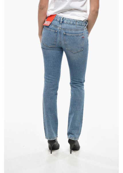 Blugi skinny Diesel Library Mid Washed Slim Fit Denims 17Cm Light Blue Femei (BM 19306217) 2