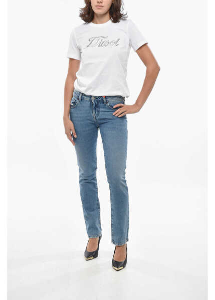 Blugi skinny Diesel Library Mid Washed Slim Fit Denims 17Cm Light Blue Femei (BM 19306217) 4