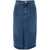 AMI ALEXANDRE MATTIUSSI Denim Longuette Skirt With Frontal Split Blue