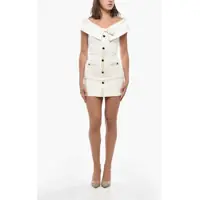 Rochii scurte Front Buttoned Cady Minidress With Satin Details Femei