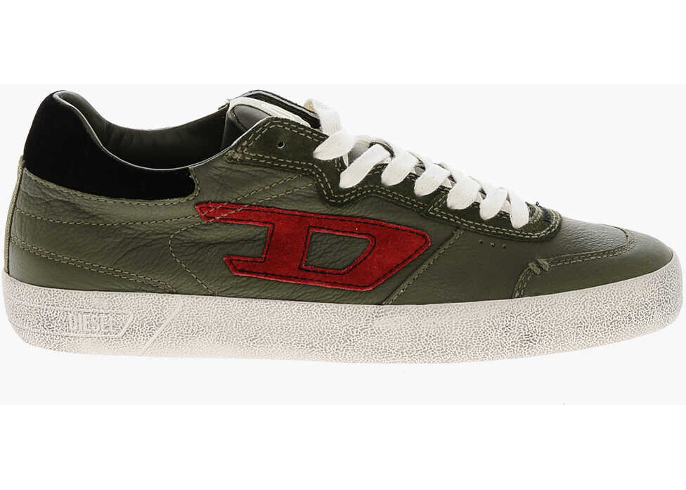 Sneakers Diesel Solid Color Leather S-Leroji Low-Top Sneakers Green Barbati (BM 19306232) 3