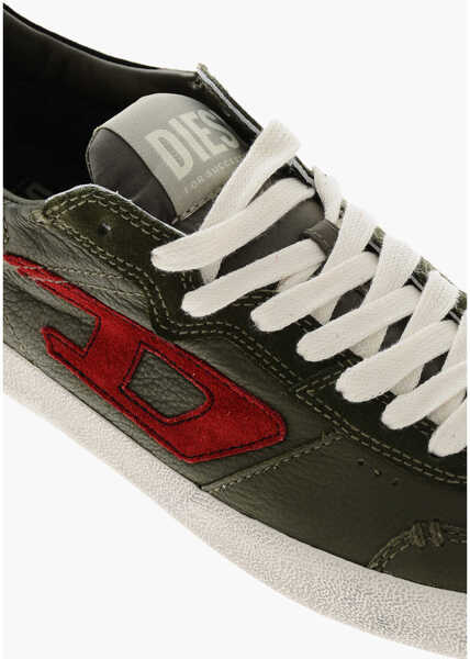 Sneakers Diesel Solid Color Leather S-Leroji Low-Top Sneakers Green Barbati (BM 19306232) 4