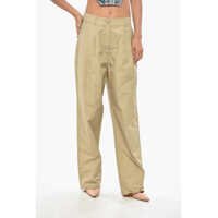Pantaloni casual Nylon Double Pleat Lele Pants With Ton On Ton Button Femei