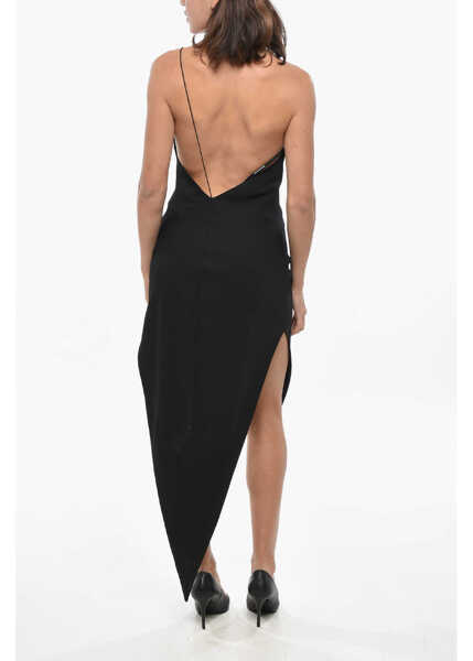 Rochii lungi Alexander Wang One-Shoulder Wool Dress With Asymmetric Design Black Femei (BM 19306238) 2