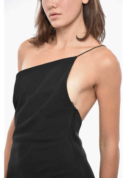 Rochii lungi Alexander Wang One-Shoulder Wool Dress With Asymmetric Design Black Femei (BM 19306238) 3