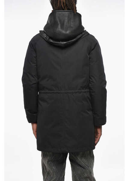 Geci Parka YVES SALOMON Waterproof Technical Cotton Parka With Removable Inner Down Black Barbati (BM 19306244) 2