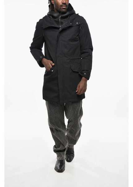 Geci Parka YVES SALOMON Waterproof Technical Cotton Parka With Removable Inner Down Black Barbati (BM 19306244) 4