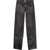 Diesel Red Tag Leather Bretch Pants With Denim Front Black