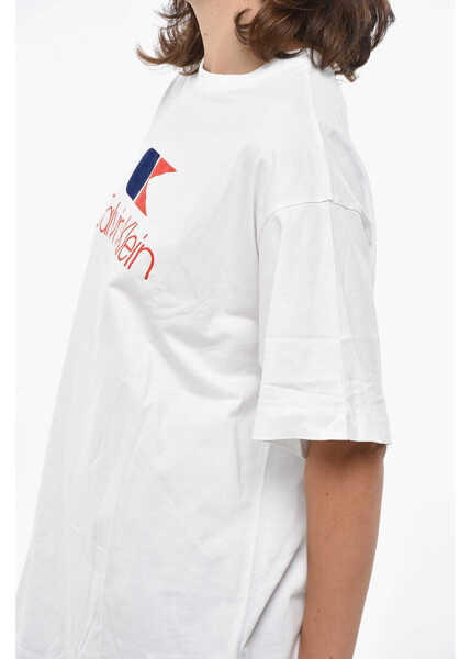 Tricouri Calvin Klein Oversized Fit Crew-Neck T-Shirt With Printed Logo White Femei (BM 19306253) 3